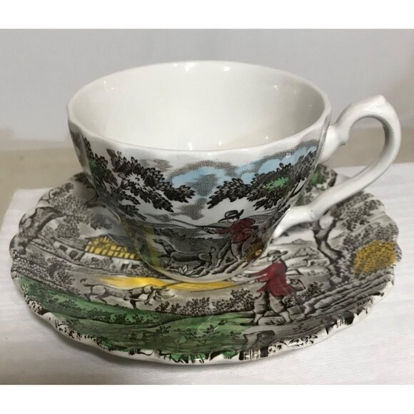 The Hunter By Myott England Tea Cup & Saucer Set of 4 - Picture 3 of 10
